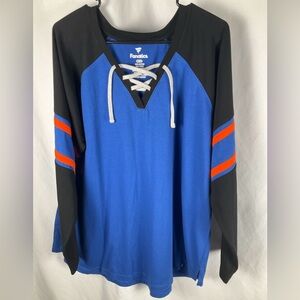 Fanatics Women’s Size 1X Blue Drawstring Long Sleeve Shirt New‎ Without Tags